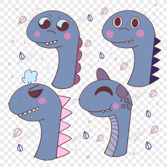 搞笑恐龙表情涂鸦装饰图片