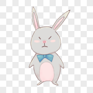 可爱灰色小兔抽象动物涂鸦图片