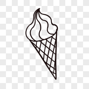 黑色线稿食物冰淇淋图片