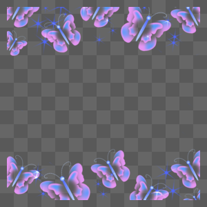 紫色光效蝴蝶边框光斑图片