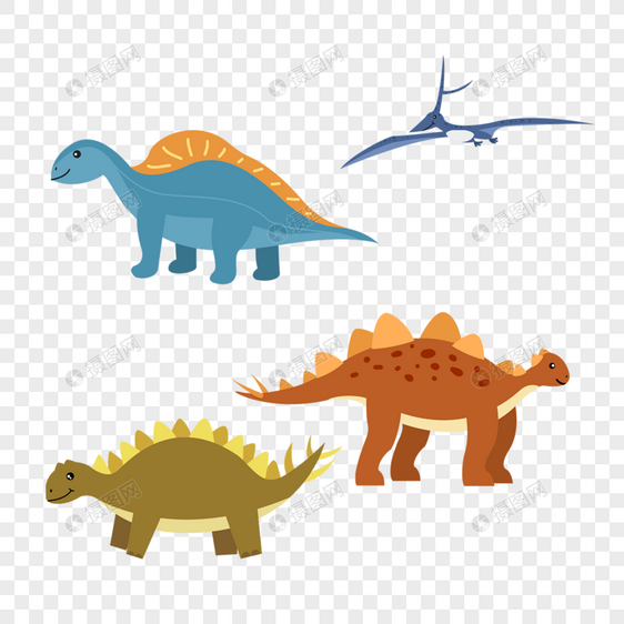 可爱爬行飞行动物卡通恐龙图片