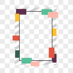 彩色抽象几何孟菲斯边框图片