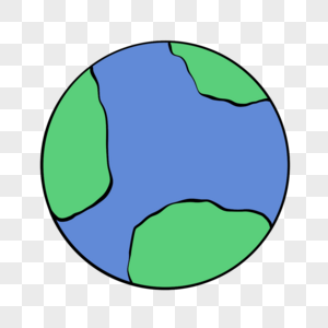 蓝色地球图标手绘旅行剪贴画图片