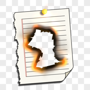 燃烧火焰笔记本纸橙色撕纸图片