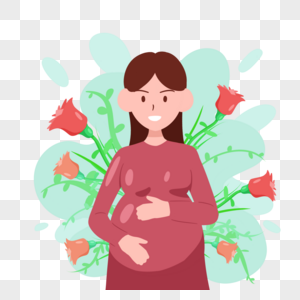 母亲节怀孕花朵女图片