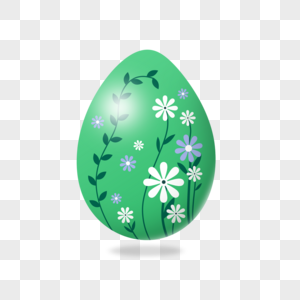 绿叶百花图案复活节彩蛋图片