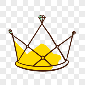 黄色华丽钻石线稿皇冠图片