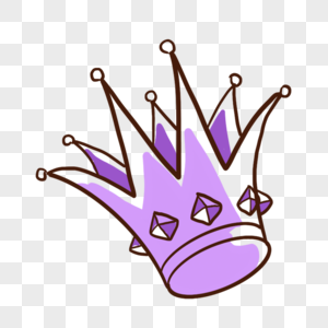 紫色简约线稿宝石皇冠图片