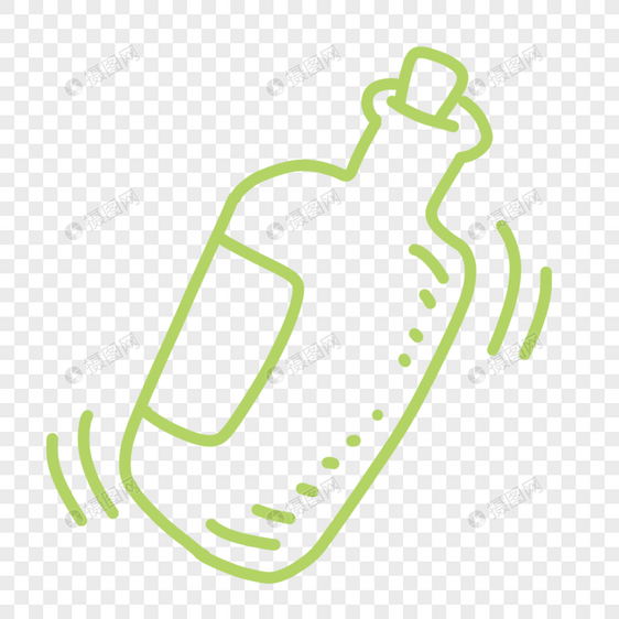 绿色酒瓶创意线条图片