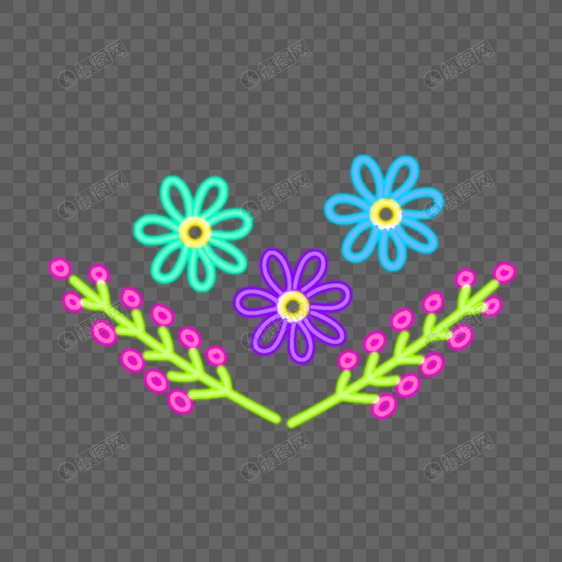 花卉霓虹干净图形图片