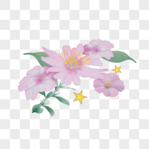 开斋节粉色手绘花朵图片