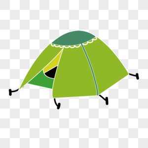 绿色野外帐篷矢量元素图片