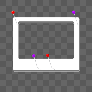 彩色钉子固定白色宝丽来相框图片