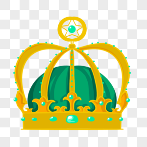 绿色冒顶和宝石卡通金色皇冠图片