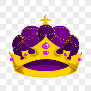 环形紫色花纹卡通金色皇冠图片