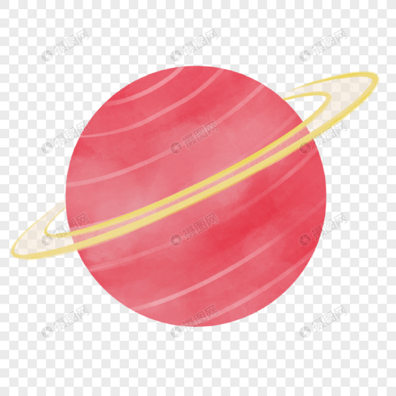 橘红色条纹水彩星球图片