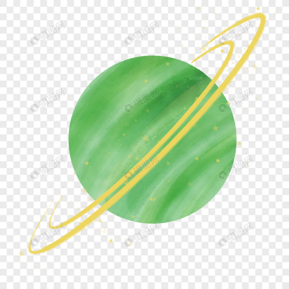 绿色条纹水彩星球图片