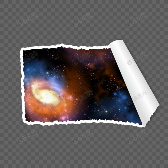 彩色银河星系太空星云撕纸图片