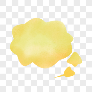 黄色棉花糖形状水彩气泡对话框图片