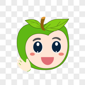 绿色苹果微笑图片