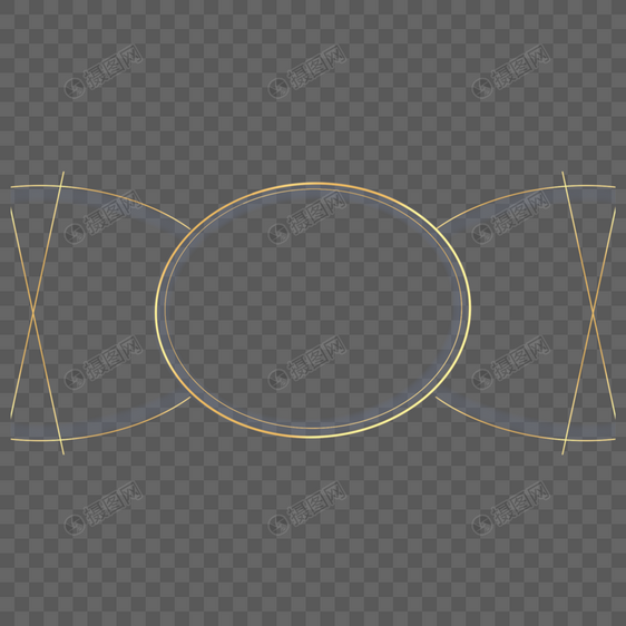 嵌套圆环抽象几何金色边框图片