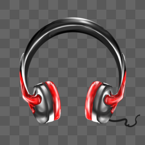 红耳罩金属质感立体头戴式耳机图片