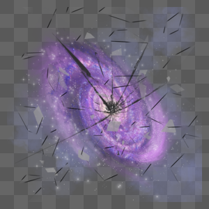 紫色太空银河玻璃炸裂碎片图片