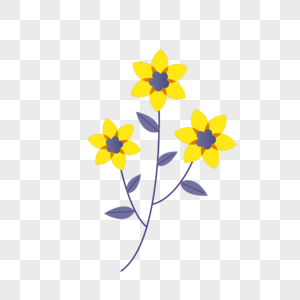 可爱黄色花瓣春天花朵剪纸画图片