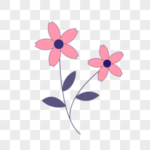 五叶粉色花瓣春天花朵图片