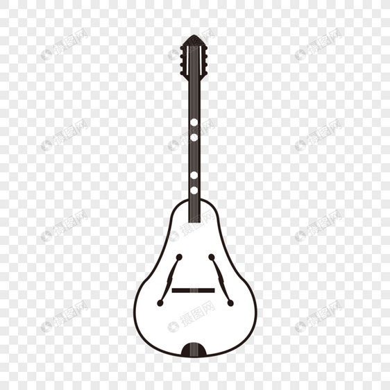 线稿音乐乐器黑色线条吉他图片