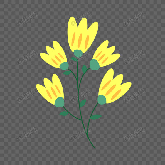 春天花朵静待花开的黄色小花图片
