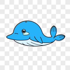 海洋海底可爱蓝色鲸鱼图片