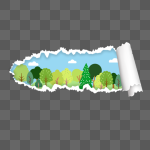 撕开的纸条夏季树林风景图片