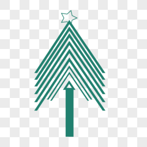 可爱线条三角形组成的圣诞树图片