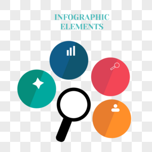 抽象多彩放大镜业务信息图表元素图片
