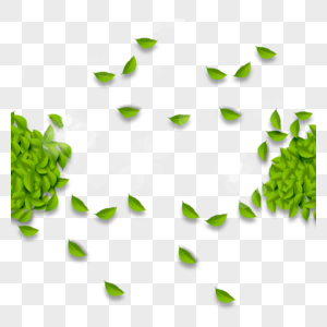 绿叶树叶漂浮元素图片