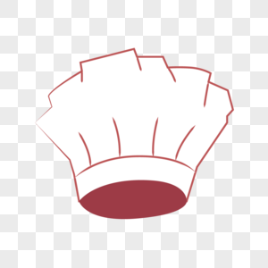 手绘红色线条卡通厨师帽图片