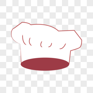 红色线条卡通厨师帽图片