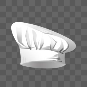白色斜边厨师小帽子高清图片