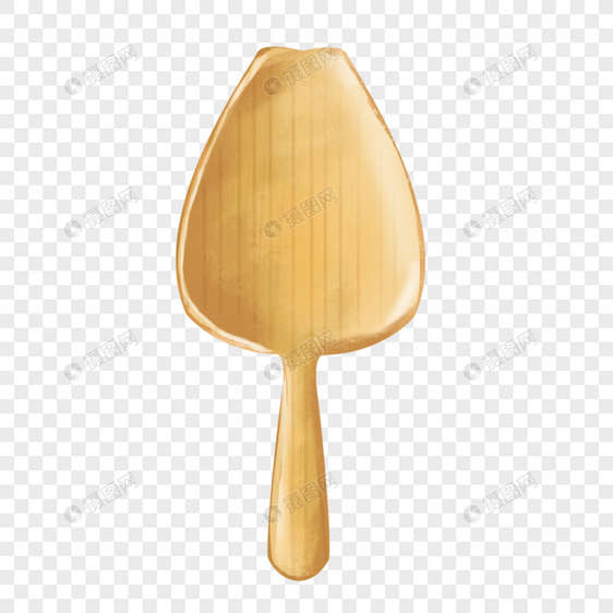 浅色条纹木制勺子图片