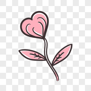 长出粉色爱心花朵的植物图片