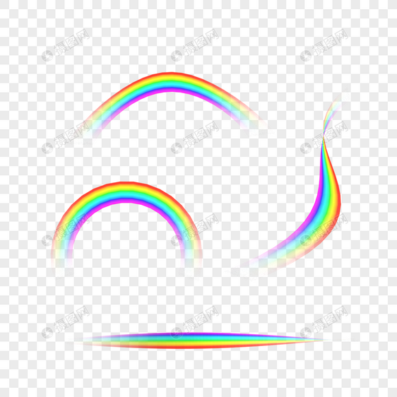 细长的彩虹抽象光效图片
