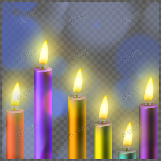 彩色浪漫小蜡烛节图案图片