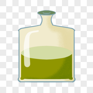 绿色玻璃瓶卡通插画图片