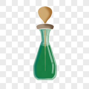绿色卡通带吸管的瓶子图片