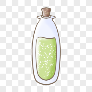 可爱手绘卡通绿色香水瓶子图片