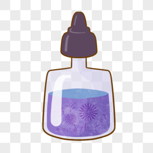装紫色香水的灰帽瓶子图片