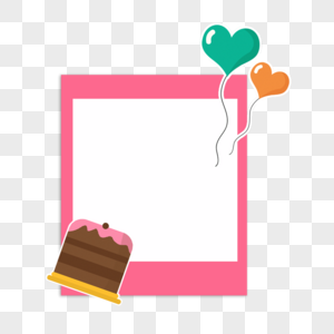 蛋糕气球卡通粉色背景框图片