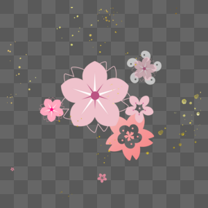 水彩粉色花朵晕染图片