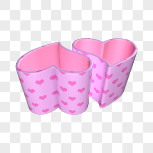 3d情人节粉色心形杯子图片